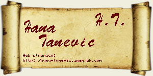 Hana Tanević vizit kartica